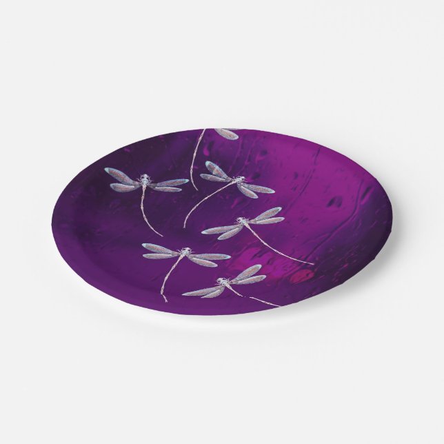 Assiettes En Carton Les libellules dans l'eau (Angle)