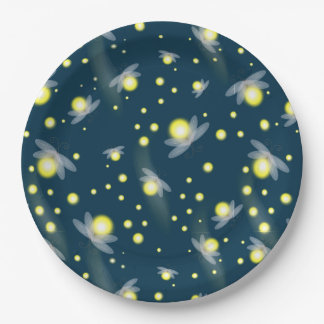 Assiettes En Carton Les lucioles éthérées à la Motif de nuit