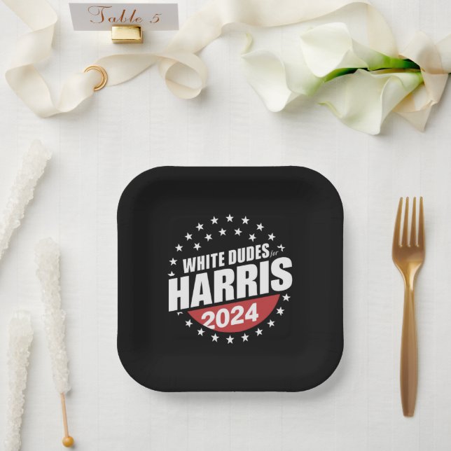 Assiettes En Carton Les Mecs Blancs De L'Élection De Kamala Harris 202 (Mariage)