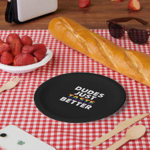 Assiettes En Carton Les mecs ont juste meilleur goût Idée cadeau Gay P