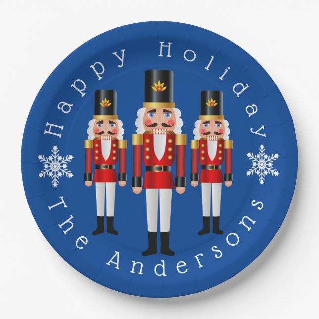 Assiettes En Carton Les noix rouges et blanches personnalisent (Devant)