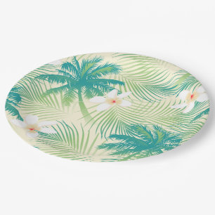 Assiettes En Carton Les palmiers tropicaux d'été