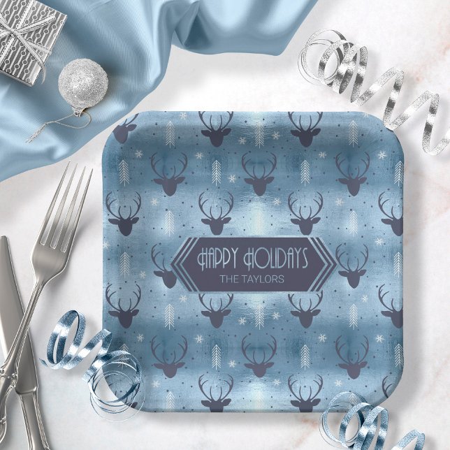 Assiettes En Carton Les Patters de Christmas Blue ID861 (Créateur téléchargé)