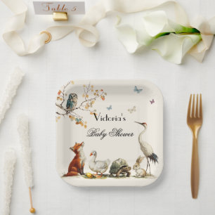 Assiettes En Carton Les personnages du livre d'Aesop Baby Shower