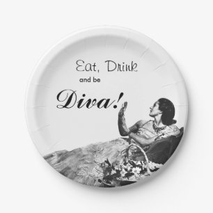 Assiettes En Carton Les plaques à papier vintages de diva d'annonce