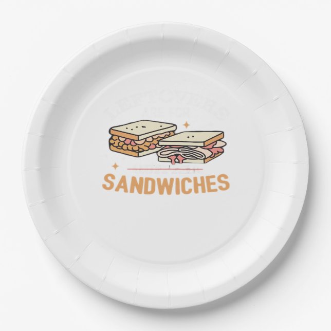 Assiettes En Carton Les Restes Sont Pour Quitters Sandwichers Essentie (Devant)