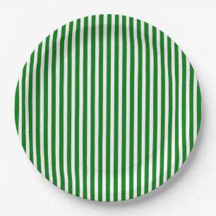 Assiettes En Carton Les Sucres de canne grillent à Noël Vert et Blan