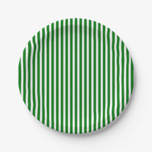 Assiettes En Carton Les Sucres de canne grillent à Noël Vert et Blan