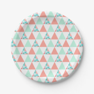 Assiettes En Carton Les triangles géométriques monnayent le motif ro