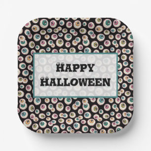 Assiettes En Carton Les yeux d'Halloween