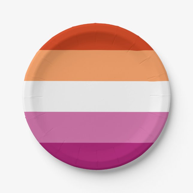 Assiettes En Carton Lesbian Pride Flag LGBTQ (Devant)