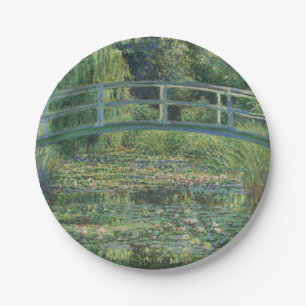 Assiettes En Carton L'étang aux Nymphéas, Paysage Peinture à l'Huile,