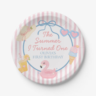 Assiettes En Carton L'été où j'ai eu un an plage premier anniversaire