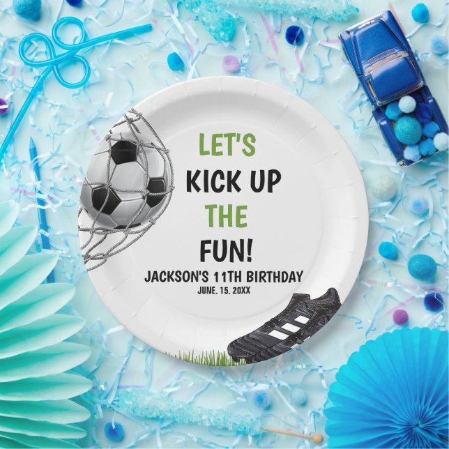 Assiettes En Carton Let's Kick up the fun!, Fun Soccer Birthday (Fête)
