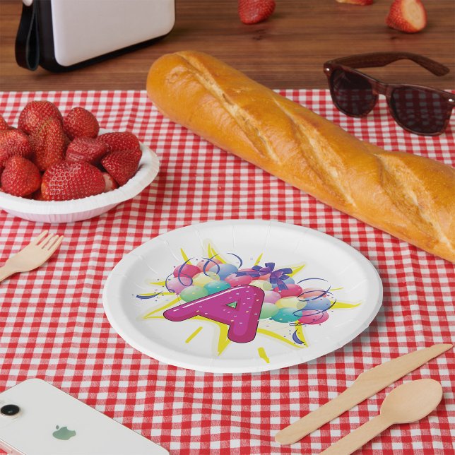 Assiettes En Carton Lettre A Plaques papier de célébration (Créateur téléchargé)