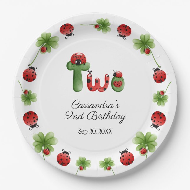 Assiettes En Carton LETTRE alphabet Ladybug Enfants 2e anniversaire Bi (Devant)