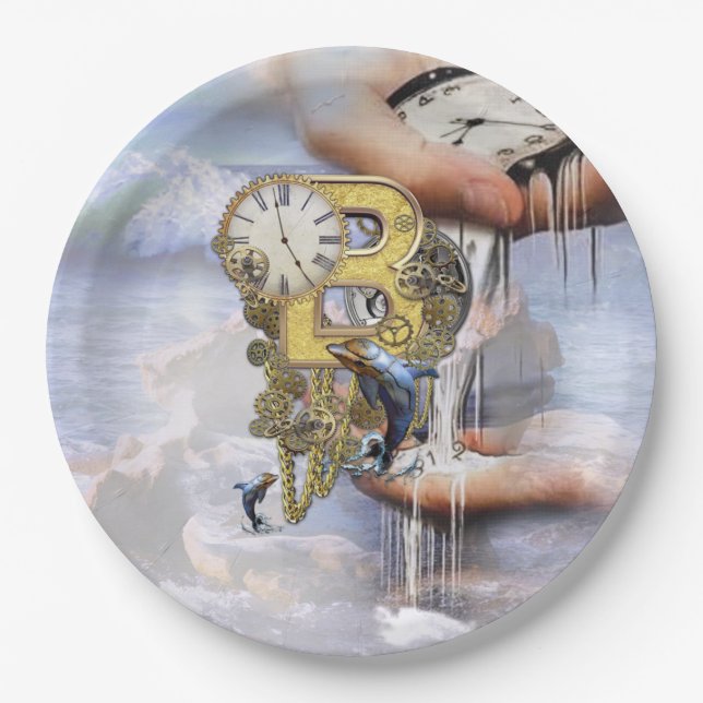 Assiettes En Carton Lettre d'anniversaire B (Devant)