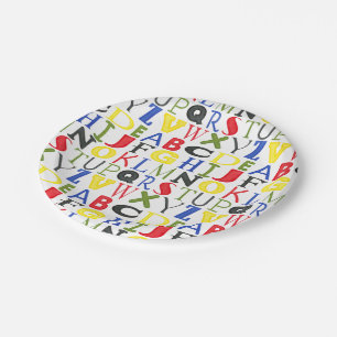 Assiettes En Carton Lettres brillamment colorées par Megan Meagher