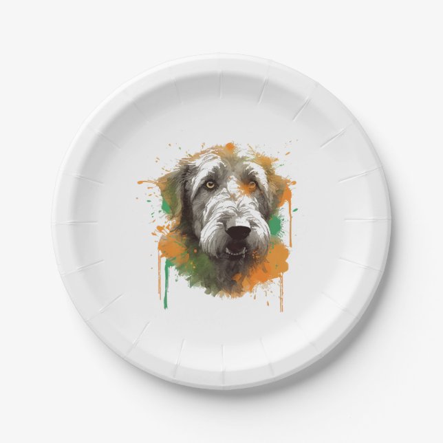 Assiettes En Carton Lévrier irlandais (Devant)