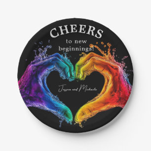 Assiettes En Carton 🌈LGBTQ Cœur de mariage de fierté