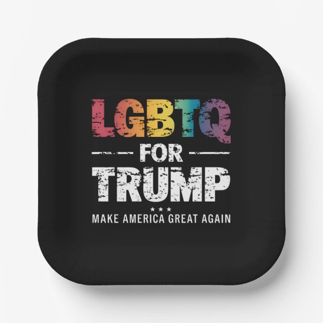 ASSIETTES EN CARTON LGBTQ POUR TRUMP GAY LESBIAN POUR TRUMP 2024 (Recto)