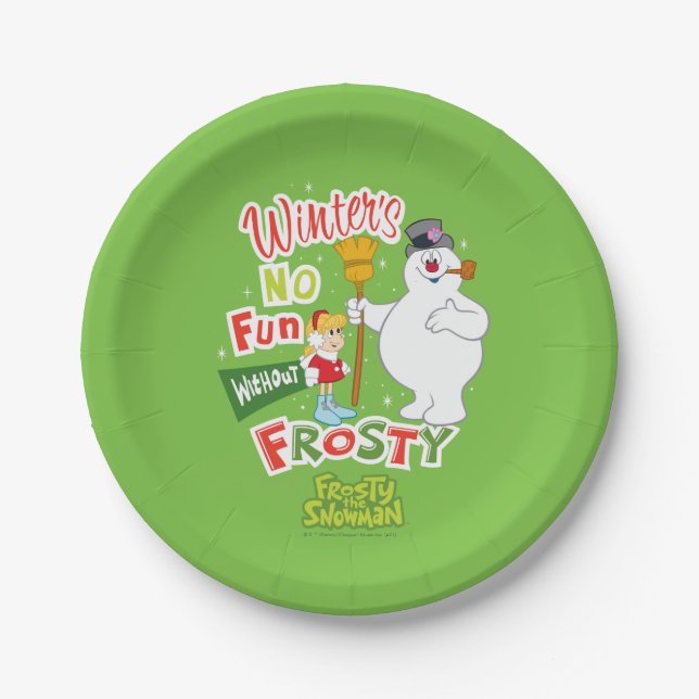 Assiettes En Carton L'hiver ne s'amuse pas sans Frosty le Snowman™ (Devant)