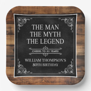 Assiettes En Carton L'Homme La Légende Le Mythe 80e Anniversaire