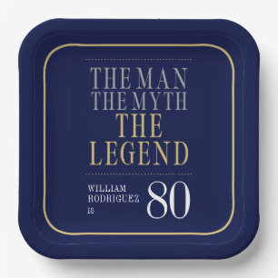 Assiettes En Carton L'Homme La Légende Le Mythe 80e Anniversaire
