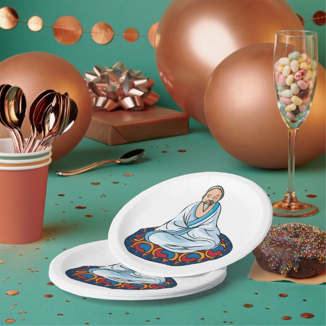 Assiettes En Carton L'Homme Religieux Méditant Des Plaques De Papier (Créateur téléchargé)