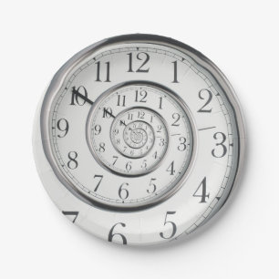 Assiettes En Carton L'horloge originale d'abrégé sur temps