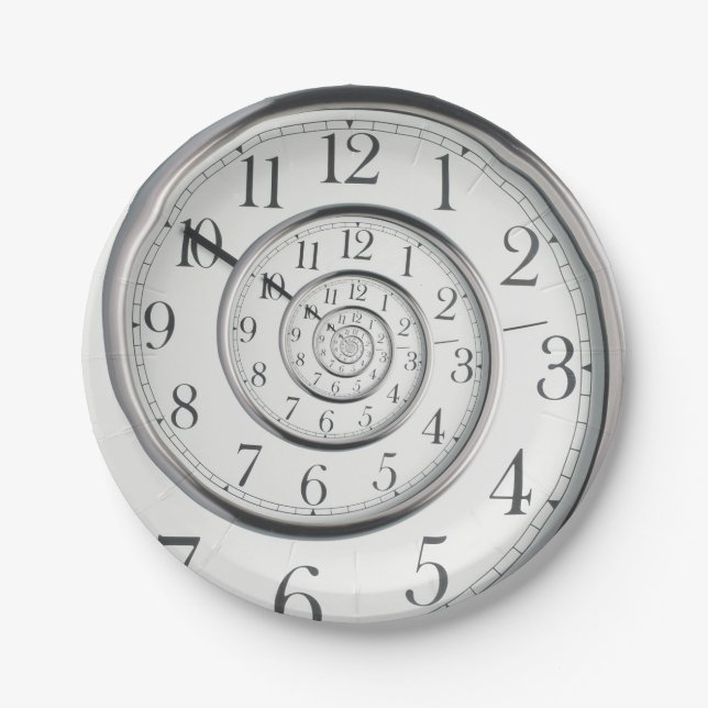 Assiettes En Carton L'horloge originale d'abrégé sur temps (Devant)