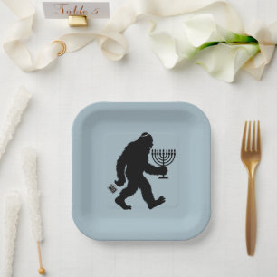 Assiettes En Carton L'Humour juif Bigfoot Hanoukka Chanukah Hilarié