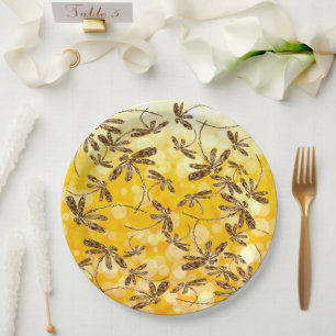 Assiettes En Carton Libellule Soleil