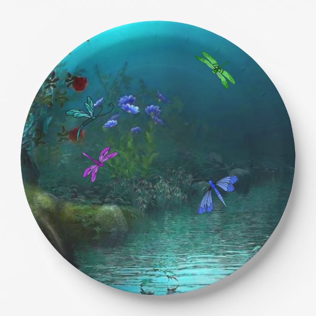 Assiettes En Carton libellules (Devant)