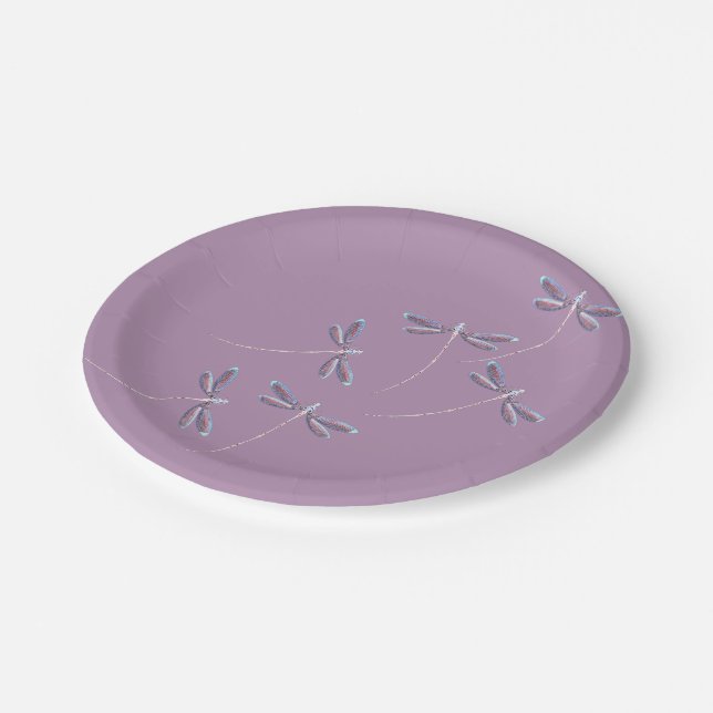 Assiettes En Carton Libellules en vol (Angle)