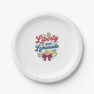 Assiettes En Carton Liberté et limonade patriotique citron vecteur T-s
