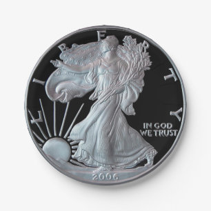 Assiettes En Carton Liberty Silver Dollar Head 2006