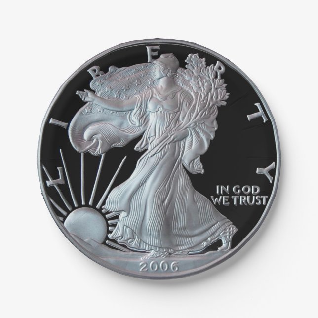 Assiettes En Carton Liberty Silver Dollar Head 2006 (Devant)