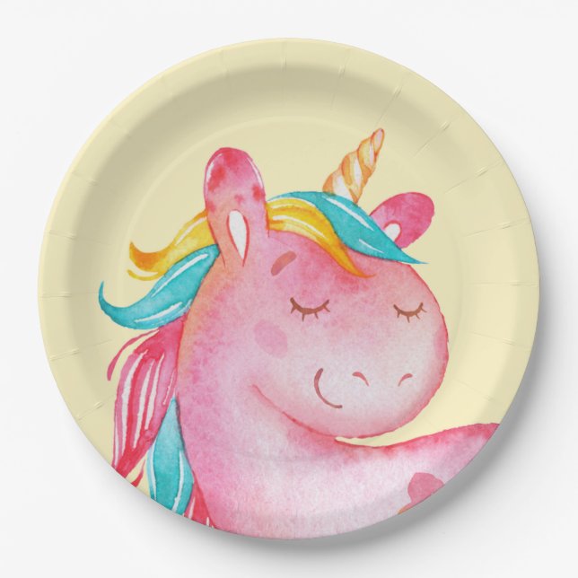 Assiettes En Carton Licorne (Devant)