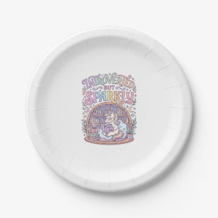 Assiettes En Carton Licorne Introvertie mais Originale Blanche Étincel