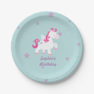 Assiettes En Carton Licorne magique personnalisée mignonne de plaque à