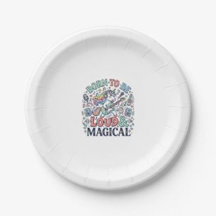 Assiettes En Carton Licorne née pour être bruyante et magique Original