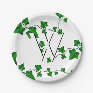 Assiettes En Carton Lierre chic votre initiale