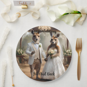 Assiettes En Carton "Liés par l'amour : un saut romantique jusqu'à l'a