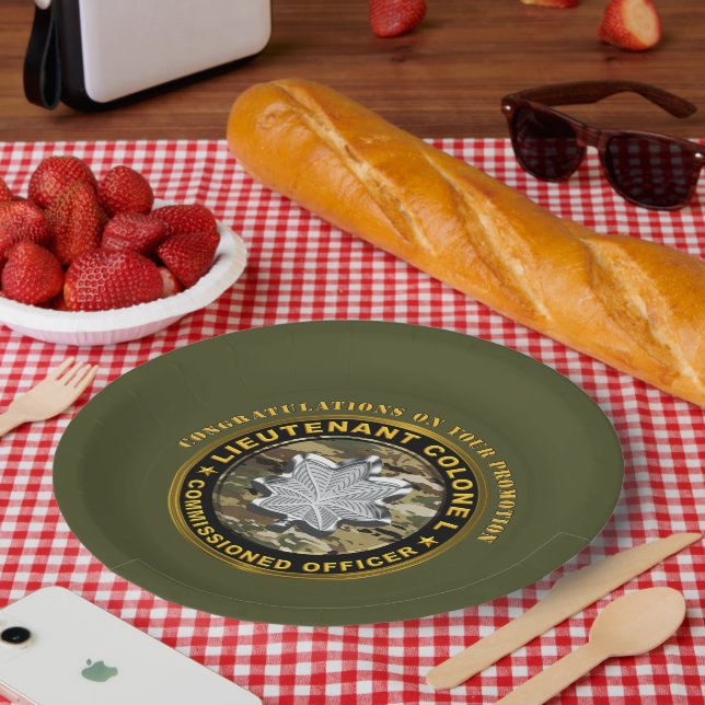 Assiettes En Carton Lieutenant-colonel LTC Promotion (Pique-nique)