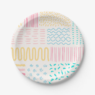 Assiettes En Carton Lignes de motif