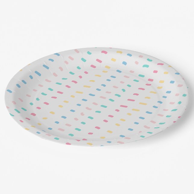 Assiettes En Carton Lignes de motif (Angle)