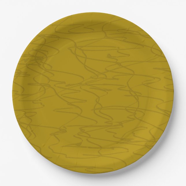 Assiettes En Carton Lignes d'or (Devant)
