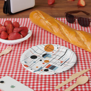 Assiettes En Carton Lignes minimalistes modernes géométriques abstrait