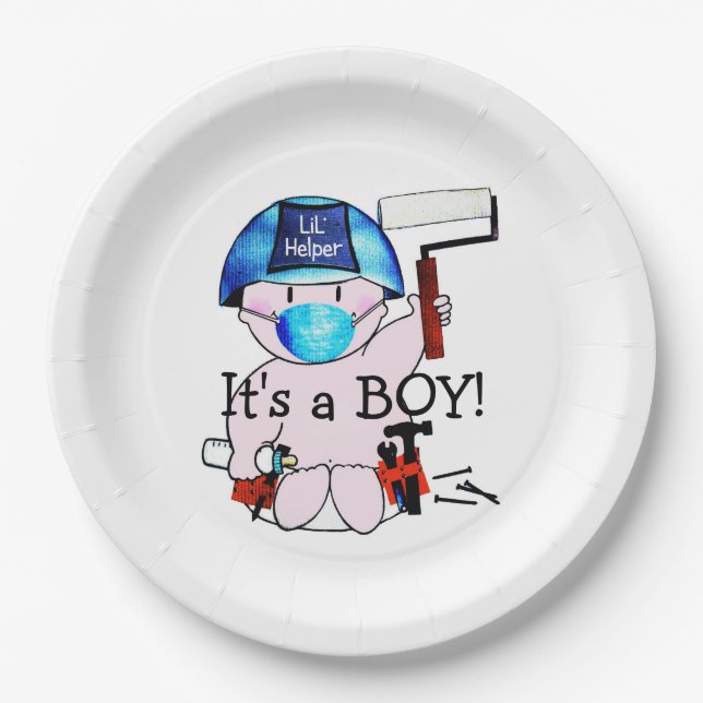 Assiettes En Carton Lil' Carpenter - Baby Boy (Devant)